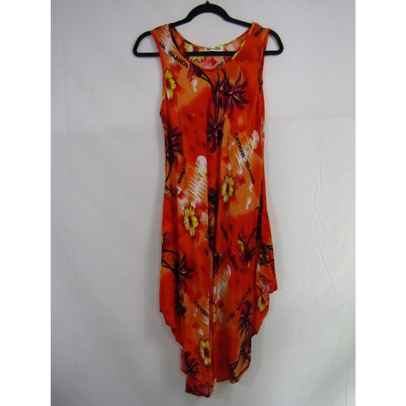 Shoreline Floral Dress Rayon O/S Hawaiian Resort Cruise Travel Tropical Vacation - Picture 1 of 8